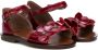 Pèpè flower applique open toe sandals Rood - Thumbnail 1