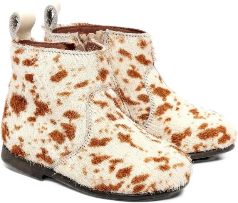 Pèpè Ada pony-hair-effect ankle boots Beige