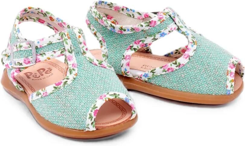 Pèpè Alex sandalen met bloe -print Groen