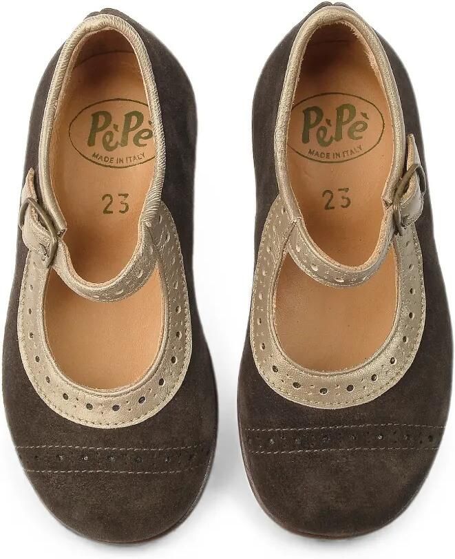 Pèpè Ballerina's met brogue-detail en gespsluiting Bruin - Foto 2