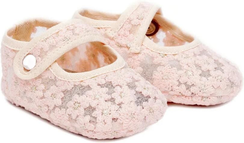 Pèpè Ballerina's met geborduurde bloe Roze