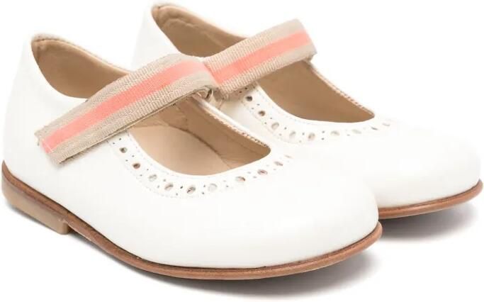Pèpè Ballerina's met geperforeerd detail Wit