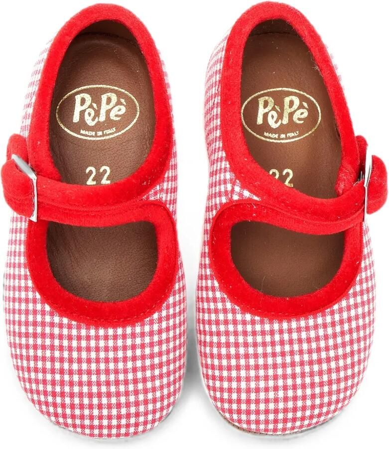 Pèpè Ballerina's met gespsluiting en gingham-ruit Rood - Foto 2