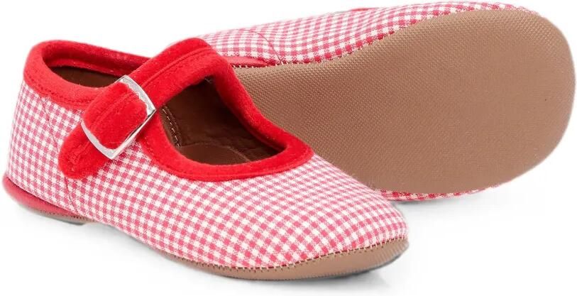 Pèpè Ballerina's met gespsluiting en gingham-ruit Rood - Foto 3