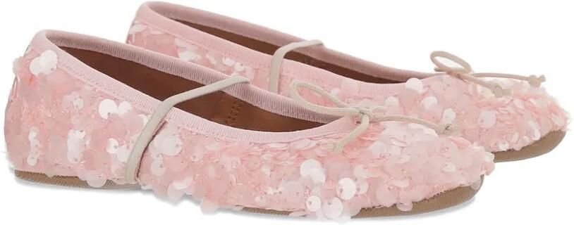 Pèpè Ballerina's met pailletten en ronde neus Roze