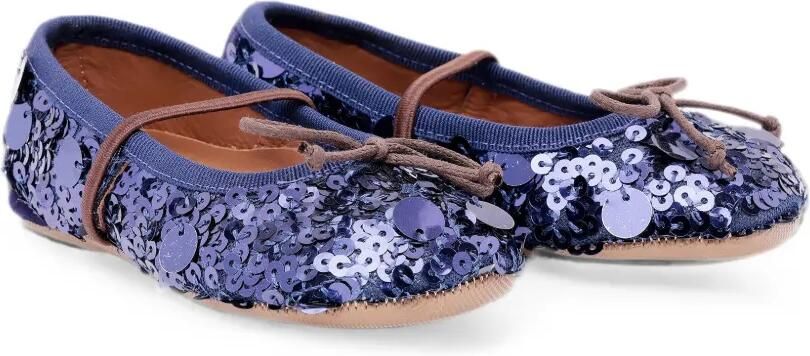 Pèpè Ballerina's met strik en verfraaid met pailletten Blauw