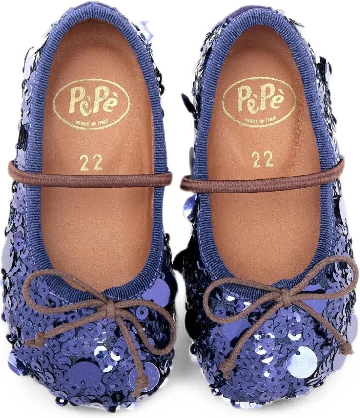 Pèpè Ballerina's met strik en verfraaid met pailletten Blauw - Foto 2