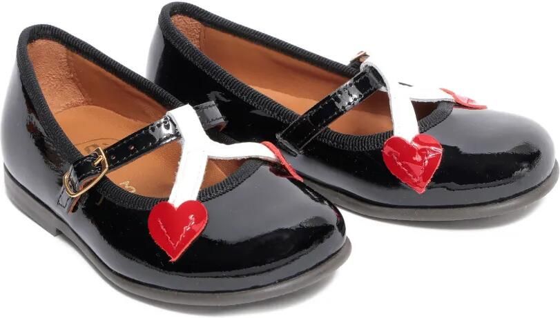 Pèpè Ballerina's met T-bandje en hart Zwart