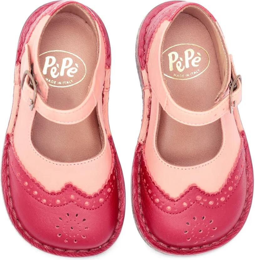 Pèpè Leren ballerina's met brogue-detail Roze - Foto 2