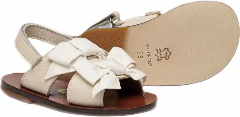 Pèpè Charlotte bow-detail leather sandals Beige - Foto 3