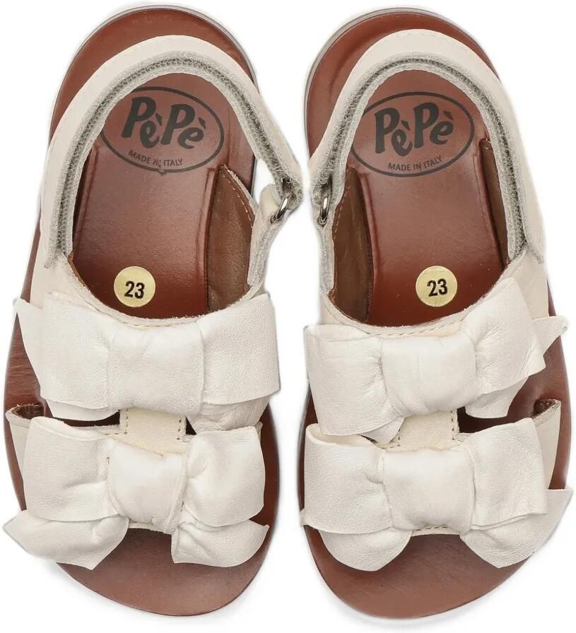 Pèpè Charlotte bow-detail leather sandals Beige - Foto 2