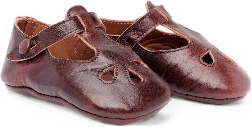 Pèpè Crib schoenen met uitgesneden details en T-bandje Bruin