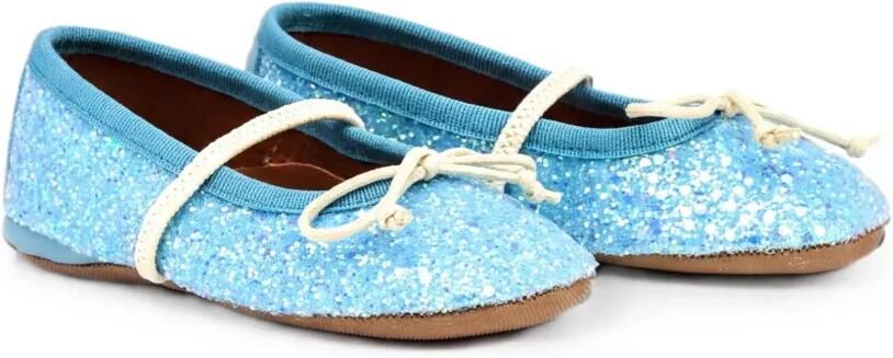 Pèpè Darlyn ballerina's met glitter en strikdetail Blauw