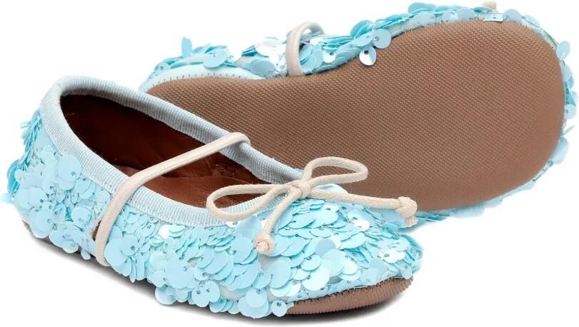 Pèpè Darlyn slippers met pailletten en strik Blauw - Foto 3