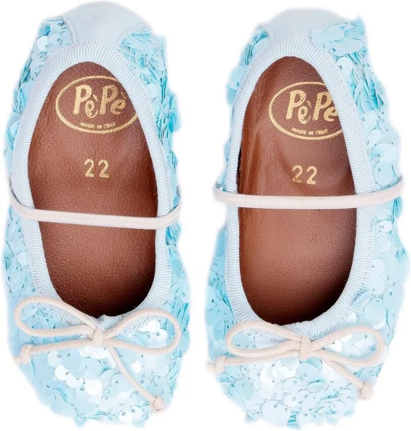 Pèpè Darlyn slippers met pailletten en strik Blauw - Foto 2