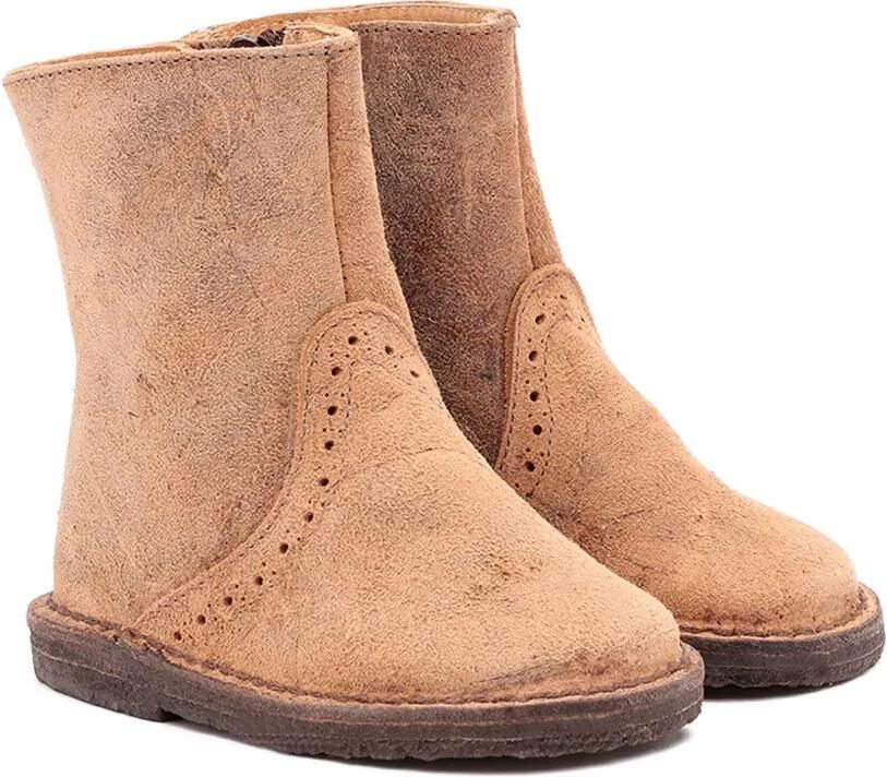 Pèpè Dylan brogue laarzen met ritsdetail Beige