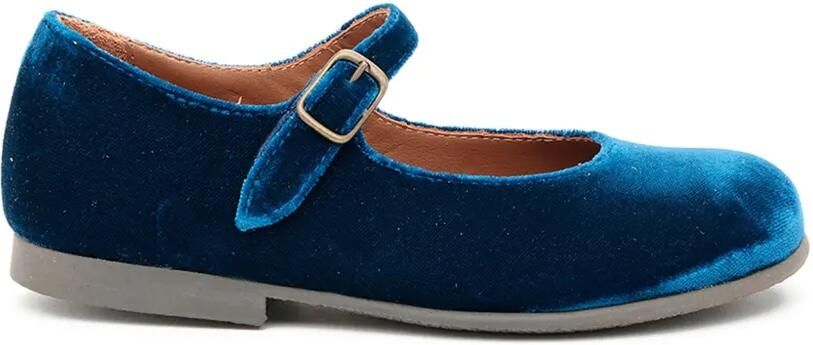 Pèpè Fluwelen ballerina's met gesp Blauw