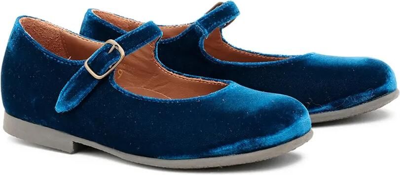 Pèpè Fluwelen ballerina's met gesp Blauw - Foto 3