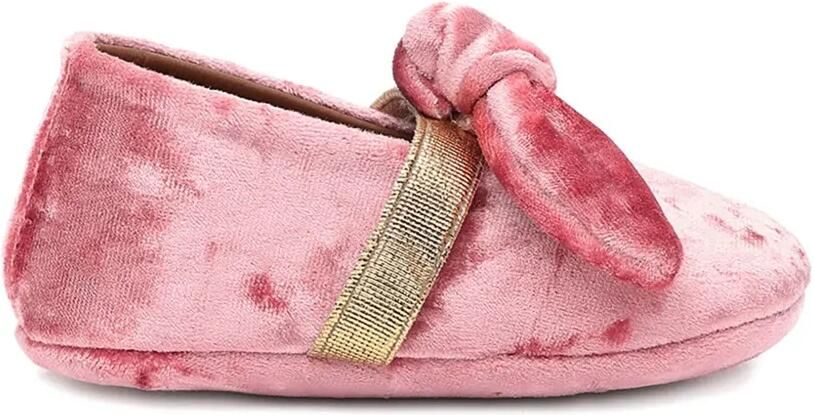 Pèpè Fluwelen ballerina's met strik Roze
