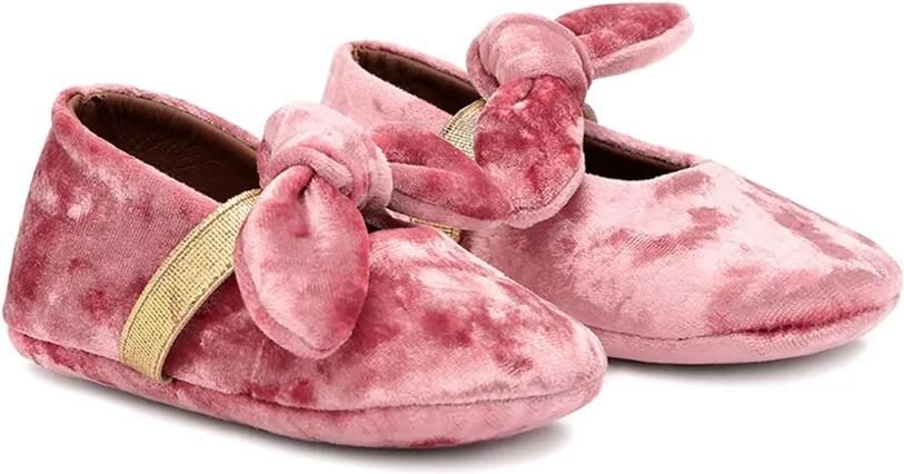 Pèpè Fluwelen ballerina's met strik Roze - Foto 3