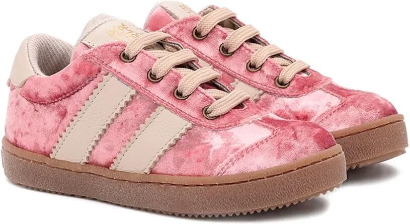 Pèpè Fluwelen sneakers met zijstreep Roze