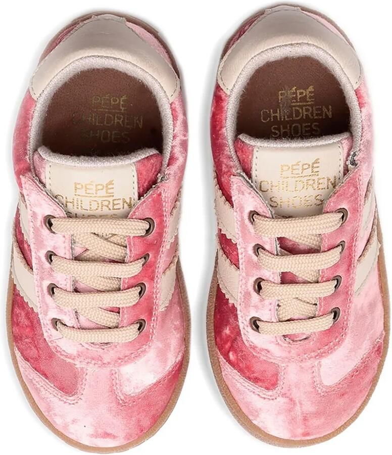 Pèpè Fluwelen sneakers met zijstreep Roze - Foto 2