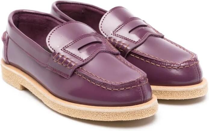 Pèpè François leren loafers Paars