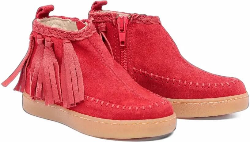 Pèpè fringe-detail braided-trim ankle boots Rood