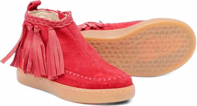 Pèpè fringe-detail braided-trim ankle boots Rood - Foto 3