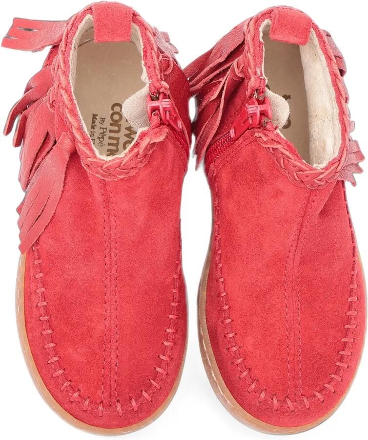 Pèpè fringe-detail braided-trim ankle boots Rood - Foto 2