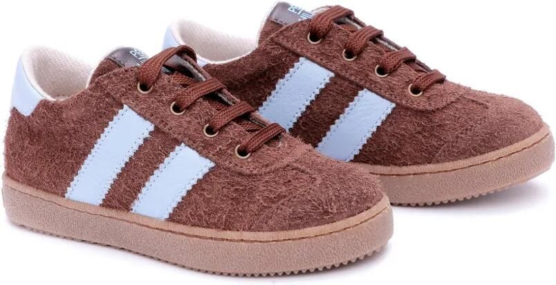 Pèpè Gestreepte fluwelen sneakers Bruin
