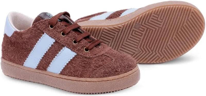 Pèpè Gestreepte fluwelen sneakers Bruin - Foto 3