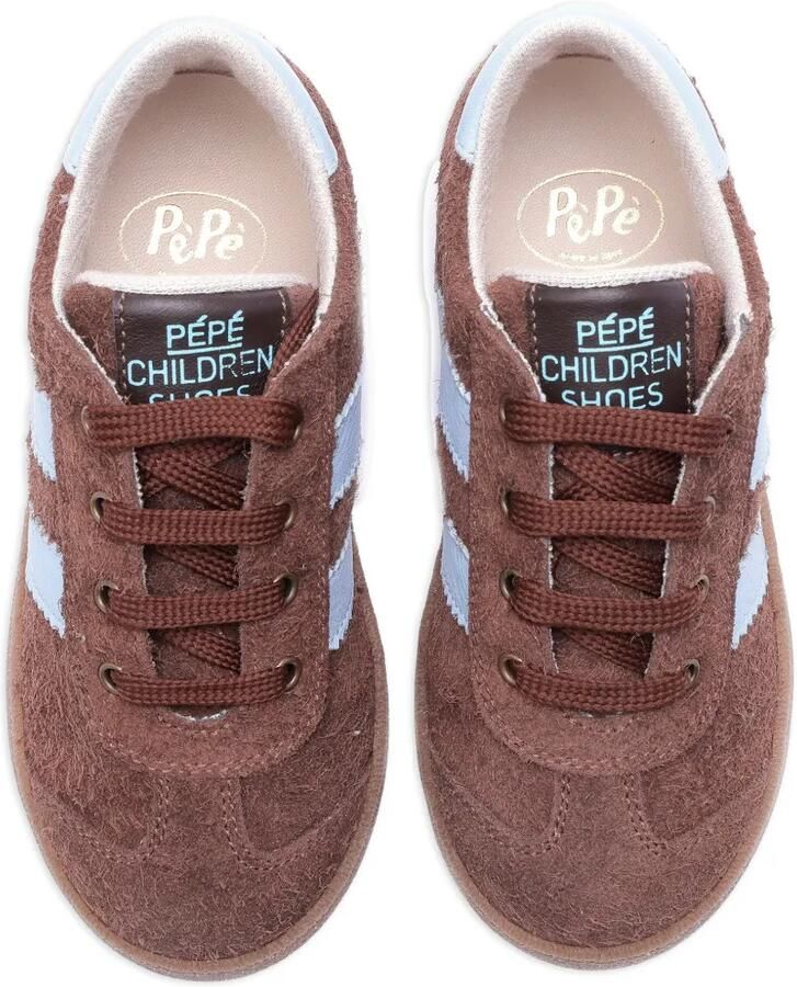 Pèpè Gestreepte fluwelen sneakers Bruin - Foto 2
