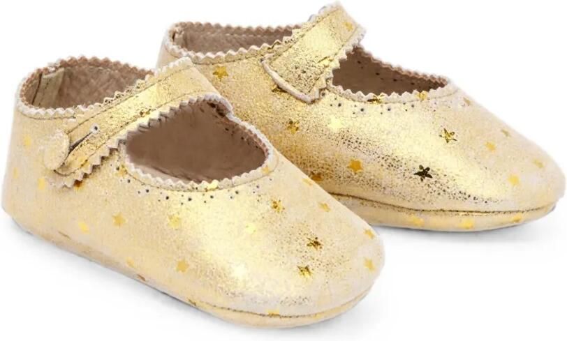 Pèpè Gewelfde babyschoentjes met sterrenprint Goud