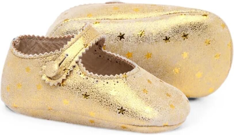 Pèpè Gewelfde babyschoentjes met sterrenprint Goud - Foto 2