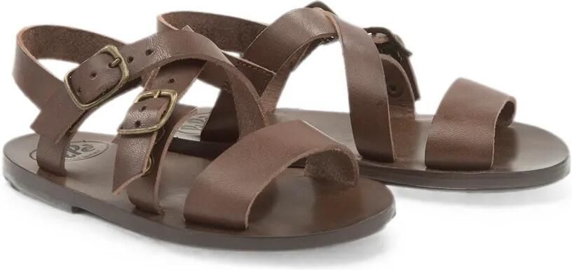 Pèpè Guido leren sandalen met gespsluiting Bruin