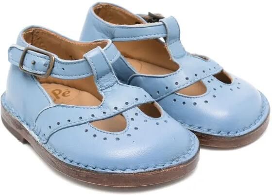 Pèpè John leren sandalen Blauw