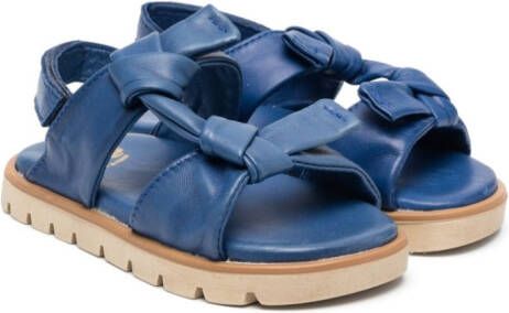 Pépé Kids Giulia leren sandalen Blauw