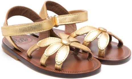 Pépé Kids Giulia leren sandalen Goud