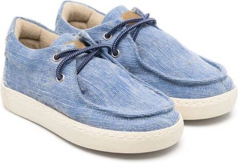 Pépé Kids Mali loafers met spijkerstof design Blauw