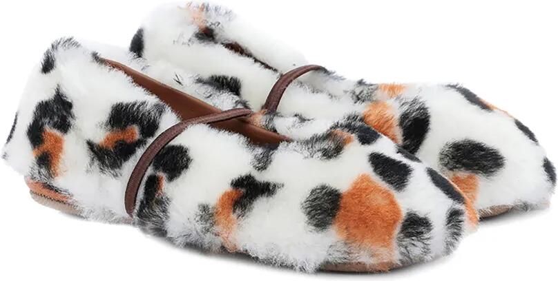 Pèpè Lammy slippers met luipaardprint Wit