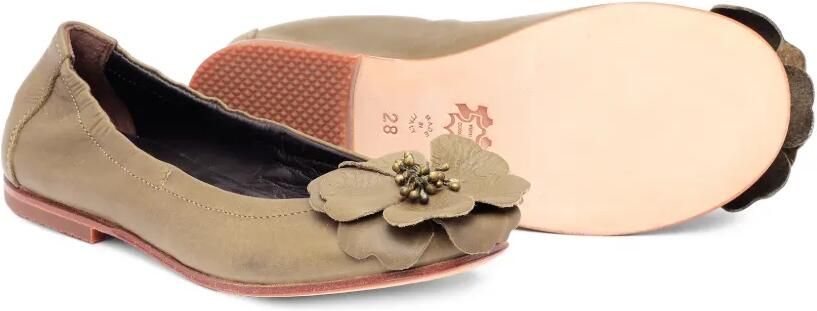 Pèpè Leren ballerina's met bloe -applicatie Groen - Foto 3