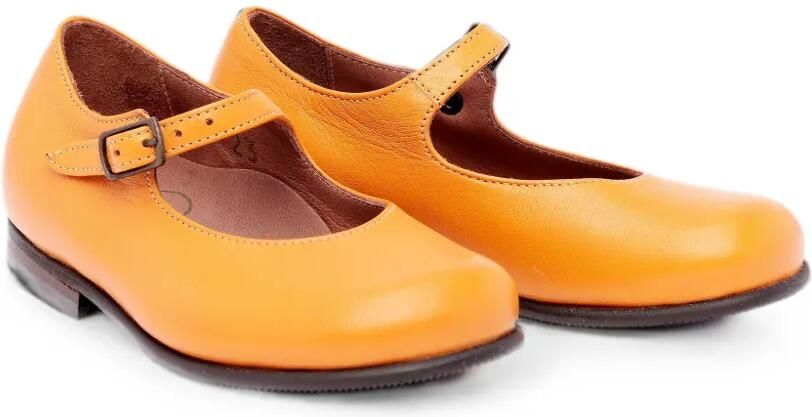 Pèpè Leren ballerina's met gespsluiting Oranje