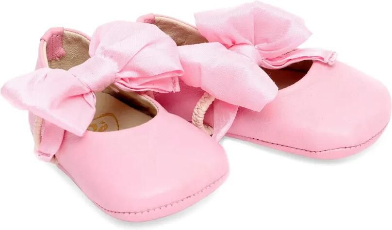 Pèpè Leren ballerina's met strik-detail Roze