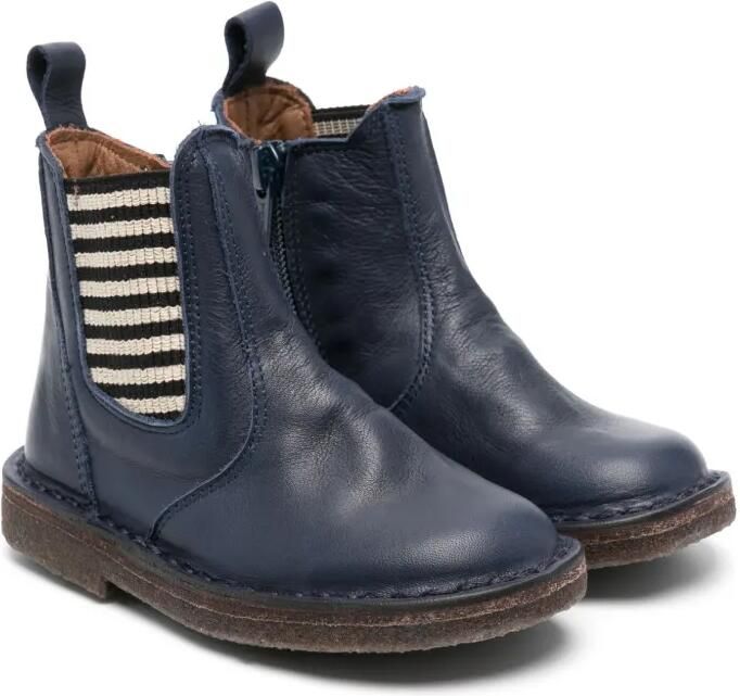 Pèpè Leren enkellaarzen Blauw