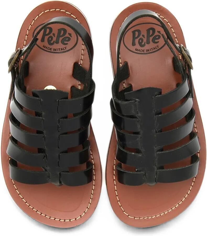 Pèpè Leren sandalen in gekooide stijl Zwart - Foto 2