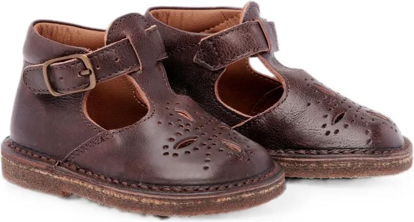 Pèpè Leren sandalen met geperforeerde details Bruin