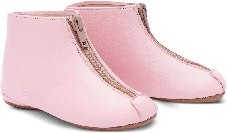Pèpè Leren slippers met rits aan de voorkant Roze