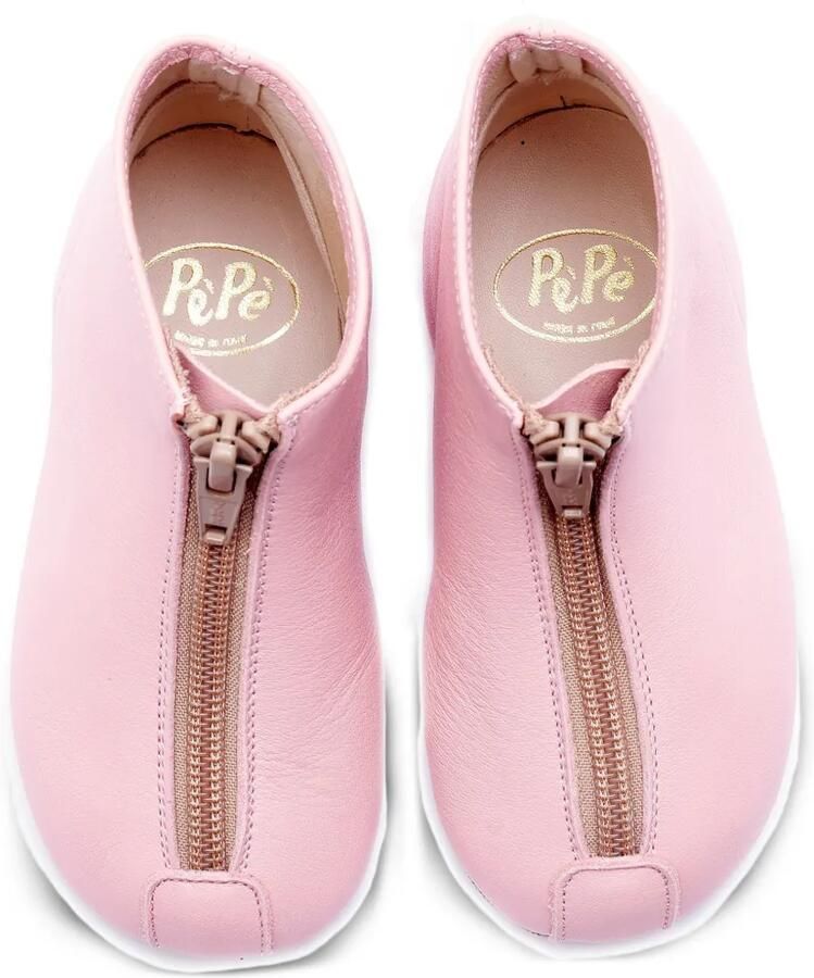Pèpè Leren slippers met rits aan de voorkant Roze - Foto 2