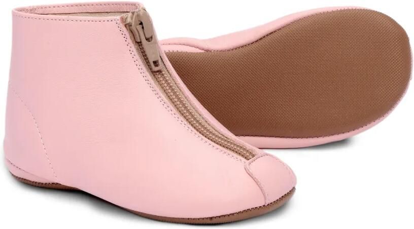 Pèpè Leren slippers met rits aan de voorkant Roze - Foto 3